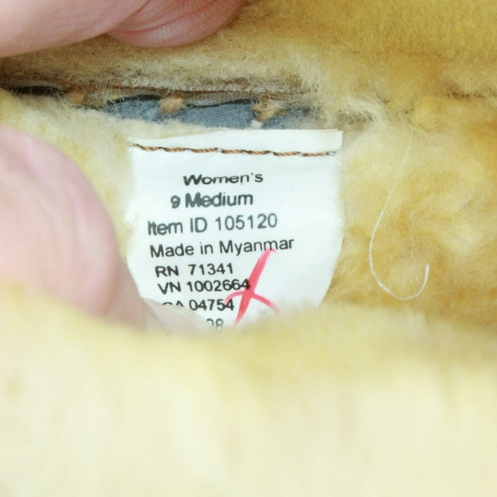 LL Bean Brown Suede Wicked Good Shearling Lined Slipper Ankle Boots Size 9 M - Picture 8 of 10